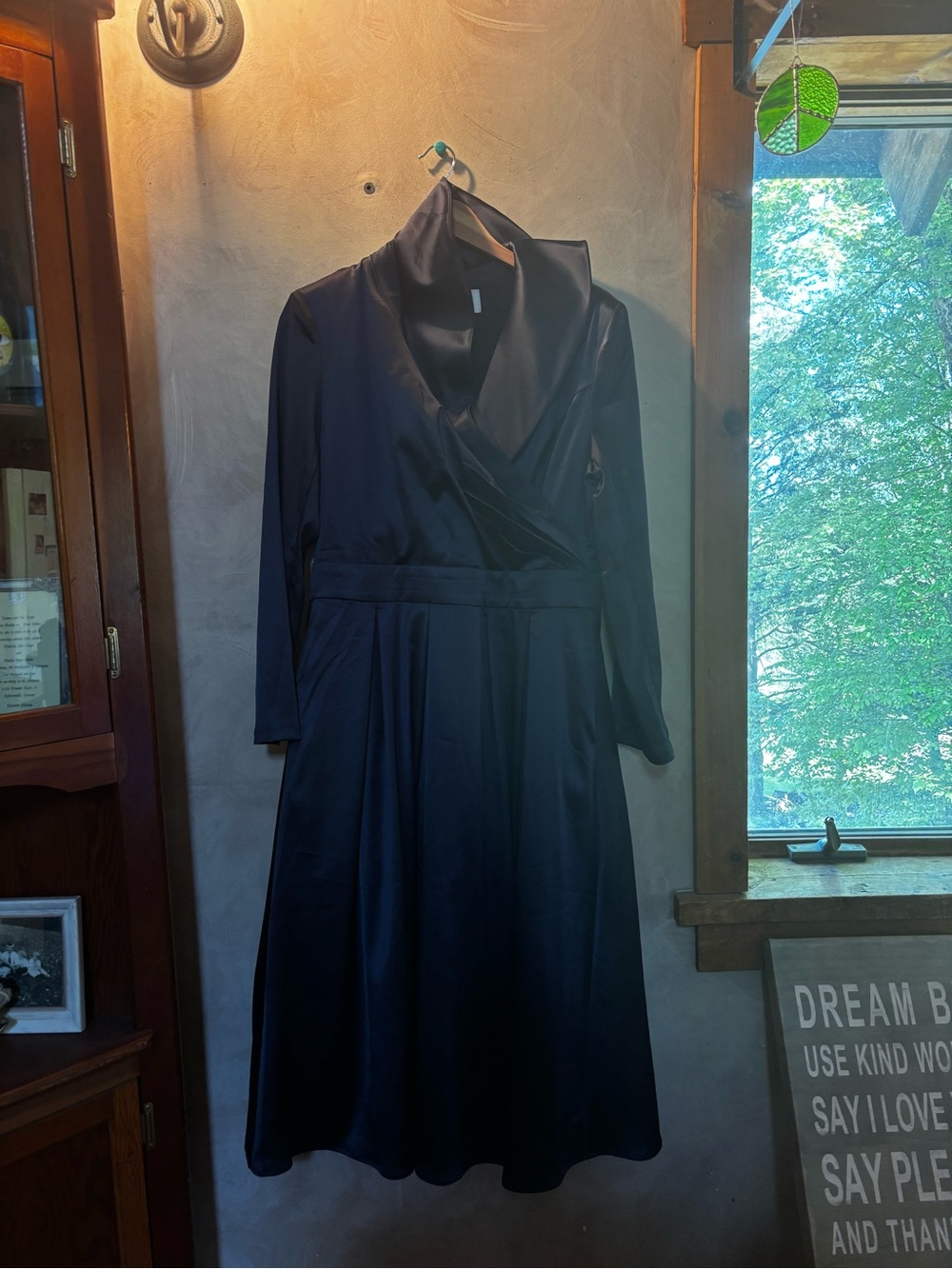 Classic Black Wrap-Style Women's Dress